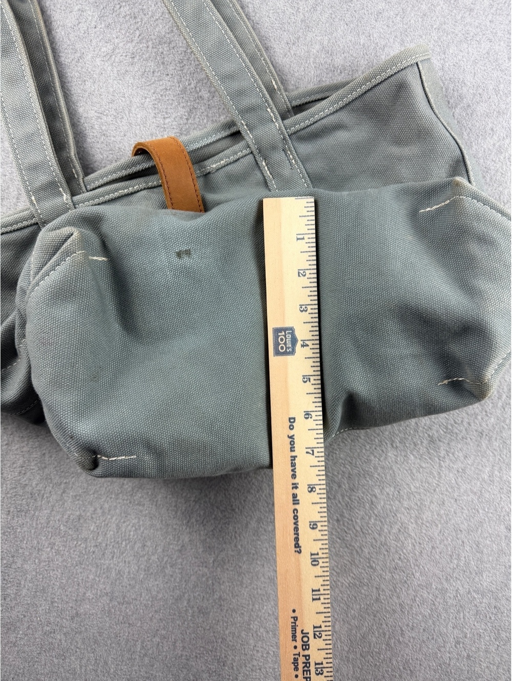 L.L.Bean Canvas Boat and Tote Bag Leather Trim Buckle Shoulder Carryall - Picture 8 of 14